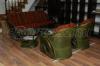 5 rszes rattan garnitra 3szemlyes kanap 2 db fotel 1 db 100x60 cm s 1 db 62x60cm es asztal megkmlt llapotban jonnan