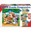 Rakj ki az Educa puzzle kszletbl 4 db kpet melyek vidm hzillatokat brzolnak 6 9 12 s 16 db os puzzle kpek 16 x 16 db os mretben