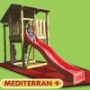 COALAND MEDITERRAN PLUS Kzterleti fajtsztr MEDITERRAN csszdval ltrval homokozval fatetvel TV tanstvnnyal Kzterleti Swing Hinta modullal bvthet