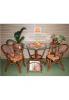 Rattan asztal veglappal 100 cm