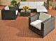 ROMA exkluzv polyrattan kerti lgarnitra LOUNGE fekete polyrattan fonattal capuccino szn l s htpr