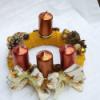 Adventi koszor arany bronz sznekben Otthon lakberendezs Dekorci nnepi dekorci Gyertya mcses gyertyatart Virgkts Adventi koszor arany bronz sznekben szalmakoszor alapra termsekkel szal