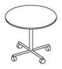 Mobil asztal WNITM08L kerek 80 72cm CALVADOS EASY SPACE