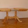 Rusztikus lbazat masszv tetlappal rendelkez feny asztal sszecsukva kb 120x200 cm kinyitva 120x250 cm mret