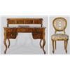 Magyar 1860 krl fenyofa alapon difa bortssal jvorfa s paliszander berakssal szk difa bortssal restaurlt irasztal 103 118 77 cm szk 94 46 46 cm restaurlt