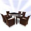 Minsgi 13 rszes poly rattan kerti garnitra barna fekete