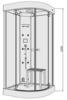 Elektronikus vezrl panel LED es kijelzs rendszerrel hts veg falak aluminium zuhanypanel fasmli termosztatikus csaptelep talp gzfvkk rdi s hangfalak MP3 oldals