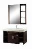 Feromix FL155 03 K frdszoba szekrny Stt nemesfa fggesztett szekrny Porceln mosd Polcos tkr Mosd szekrny 101 5x54cm Tkr 90x91
