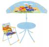 Disney mrkj gyermek kerti btor garnitra Micimack Winnie the Pooh mintval mely tartalmaz 2 db Kempingszket 1 db asztalt s 1 db napernyt Asztallap tmrje 50 cm Naperny tmrje 100 cm Szk 