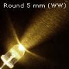LED Dida 5 mm kerek fej 25 Meleg fehr