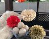 Set of 5 tissue paper pom poms tissue pom poms tissue poms pompoms poms pom hanging poms party poms paper flower tissue paper balls pom pom