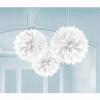 White Fluffy Tissue Paper Balls Hanging Decorations Wedding Baby Shower
