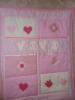Patchwork babatakar kisprna Baba mama gyerek Gyerekszoba Falvd takar pasztell szn tbbfle rzsaszn mints vszonbl kszlt baba takar s kisprna Mrete 74x 94 Meska