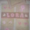 Patchwork babatakar kisprna Baba mama gyerek Gyerekszoba Falvd takar Varrs Patchwork foltvarrs Bzs s rzsaszn vszonbl kszlt baba takar s kisprna Mrete 74x 94cm tltete mszlas 200g 