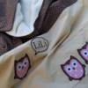 UHU bagoly babatakar gynem pink barna Baba mama gyerek Baba mama kellk Gyerekszoba Falvd takar Csokold pink s beige textil applikcik pttys pamut anyagok s pihe puha wellso fe Meska