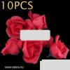 10 db piros selyem rzsa virg
