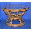 Rattan mz szn veglapos dohnyzasztal Asztal veg tmr 68 70 cm