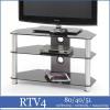 Alumnium vz csiszolt fellettel 10 6 6 mm vastag edzet csiszolt szemcss fekete veg lapok Tv Mdia HiFi llvnyok modern vagy miniml stlusban az n otthonba szlltva