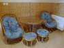 Rattan vegasztal 2db foltel 2db puff