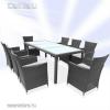 Polyrattan kerti asztal vz kerti btor szrke NM