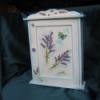 Trkizkkkel antikolt levenduls Kulcsos szekrnyke vintage Otthon lakberendezs Btor Szekrny Troleszkz Decoupage szalvtatechnika Famegmunkls Trkizkkkel antikolt pasztel lils trt fehr ala