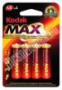 KODAK MAX TARTS ALKLI CERUZA ELEM AA 4DB
