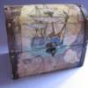 Hajs lda Otthon lakberendezs Frfiaknak Dekorci Troleszkz Doboz Decoupage szalvtatechnika Festett trgyak 20x17x14 cm natur fa lda pcolva antikolva szalvtatechnikval dsztve Lakkozva ned