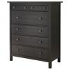 HEMNES 6 fikos szekrny fekete barna IKEA