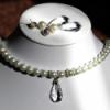 Exkluzv Hkirlyn Swarovski kszerszett kszer ra kszerszett Gynyr nnepi kszerszett Swarovski kristly s fehr tekla gyngy felhasznlsval Meska