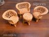 Rattan asztal 2 db fotel kanap