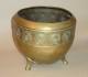 Kasp 1930 krli art deco stlus srgarz virgtart Eredeti szp llapotban Mret 23 cm magas d 26 5 cm Planter c 1930 art deco brass plant holder Nice orig