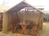 Egyenes tets dupla sor nd s kztte flia 1 50m es asztal s pad hosszsg pavilon