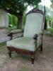 Feljtott Barokk faragott fotel Frissen feljtott politrozott jra krpitozott fotel Tmr di faragott cscsdsz faragott lbak Mretei 70x75 x 117cm magas