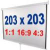 203 x 203 cm hzimozi projektor vszon j Azonnal HDTV kompatibilis 3 rteg szvet kb 500 g nm Kperny mrete 203