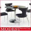4 szemlyes edzett fekete szn kr vegasztallapos design tkezasztal A kpen lthat szk szkek K115 nem tartozkai a modern miniml kvz szalon tkez vagy trgyal