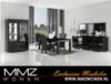 MMZ WONEN Lux salon takimi modern italyan design Aynali dressoir ve vitrin yemek masasi parlak siyah