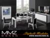 MMZ WONEN Modern italyan design yemek odasi takimi aynali dressior ve led lambali vitrin