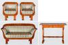 Magyar 1830 krl fenyfa alapon difa bortssal jvorfa berakssal asztal 81 5 112 58 cm