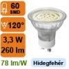 LED lmpa GU10 SMD3528x60 3 3Watt 120 hideg fehr KL