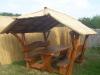 Rnk kerti srpad ndtetvel 2 plusz lfellettel hullmos mintzattal 320x320 cm asztal 200x80 cm magassg 250 cm Az