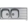Baloldali medencs ktmedencs mosogattlca szne inox 0 6 mm lemezvastagsg 2 coll lefoly tartozkok rgztkszlet lefoly s tlfoly mretek szlessg x mlysg 1160 x