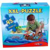 Kalzokat brzol 45 db os padl puzzle nagy mozaikdarabokbl Kirakott mret 64 x 44 cm