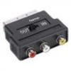 SCART 3 RCA sztere audio video adapter SCART dug 3 RCA aljzat IN OUT
