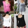 New Women s Vintage Square Neck Puff Sleeve Peplum Top Slim Fit T shirt Blouse Z