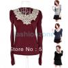 2013 autumn fashion slim puff sleeve top gauze shirt long-sleeve basic t-shirt women's