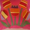 Pink tulipnos prna Baba mama gyerek Dekorci Gyerekszoba Falvd takar Patchwork foltvarrs Varrs Pink alapra applikcis technikval ksztettem a prnt Mrete 38 X 38 cm Svd nagyruhzas prn