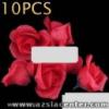 10 db piros selyem rzsa virg