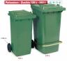 Bins manyag pedlos szemetes kerkkel 120 literes Zld vagy fehr sznben