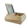 Dszthet fa doboz kzepes tkrs tetvel 13x13x5 cm