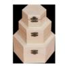 Dszthet fa doboz szett 3 db os hatszg 16x16x8 cm 5891